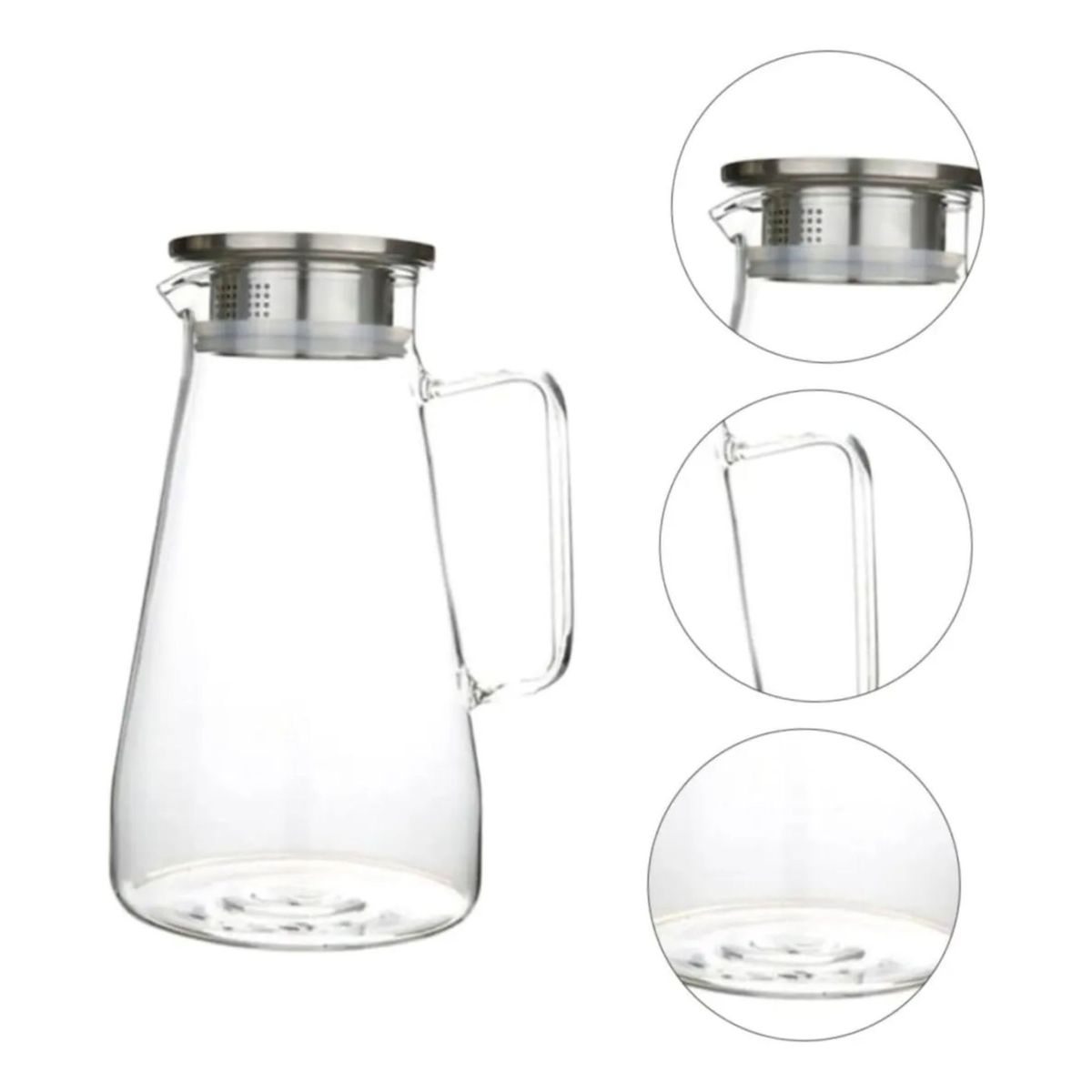 GENERICO - Jarra Vidrio Borosilicato Con Tapa De Acero 16Litros