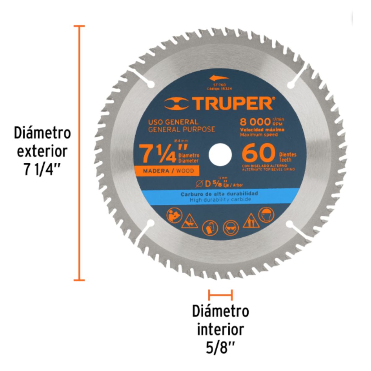 TRUPER - Disco Sierra Circular 7 14 Pulgadas 60 Dientes Truper - Multicolor
