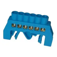 LEXO - Barra Conexión Bronce Aislada 6 Polos Azul Jhs03-6p - Multicolor