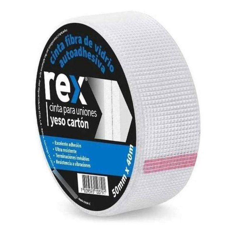GENERICO - Cinta Para Juntas Uniones Yeso Cartón Autoadhesiva 50mmx40m - Blanco