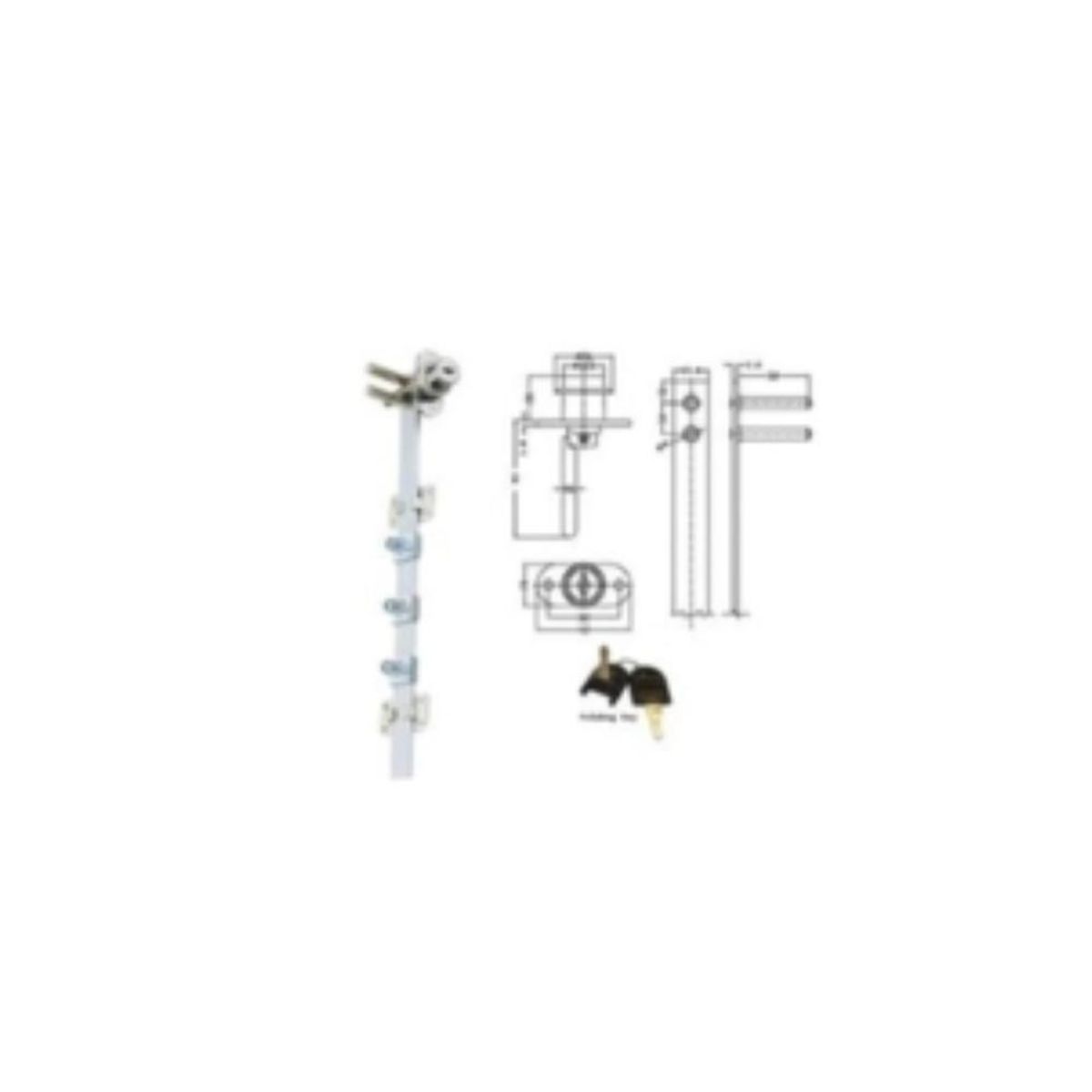 POLI - Cerradura mueble kardex frontal niquel D88-B120 Poli Chile - Plateado