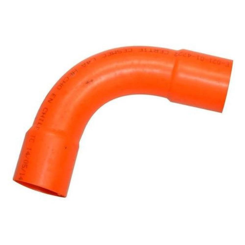 GENERICO - Curva 90° Pvc 16mm Conduit Certificada Sec 10un - Naranjo