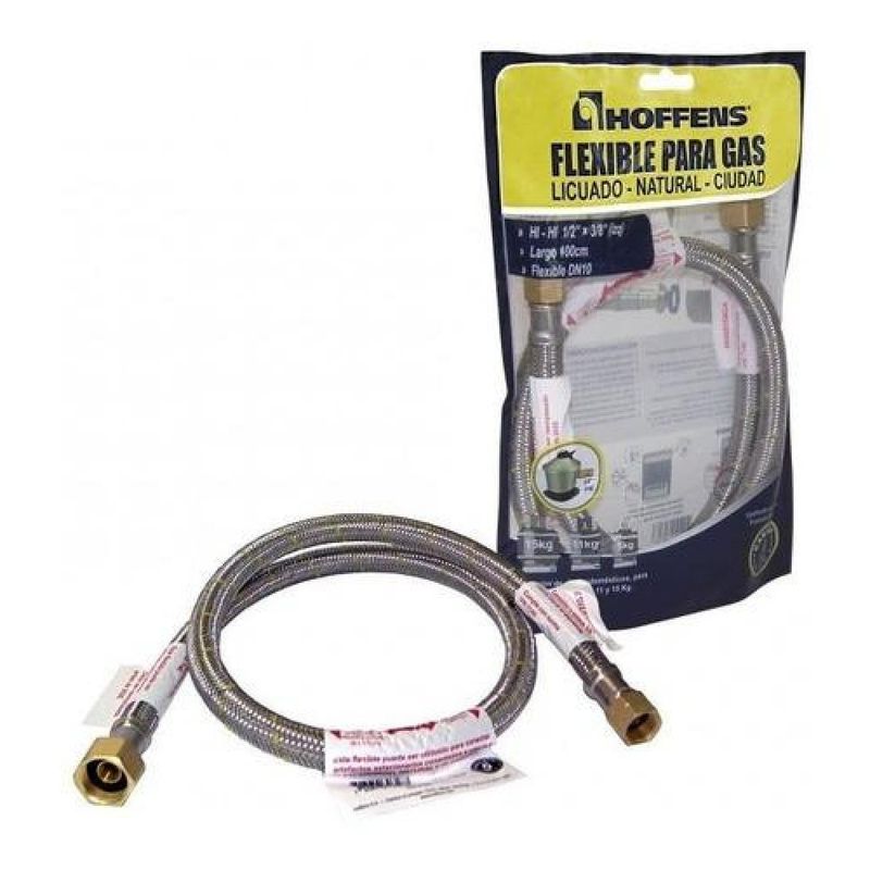 GENERICO - Flexible Gas 12 Hi X 38 Izq Hi 100 Cm Reforzado Hoffens - Plateado