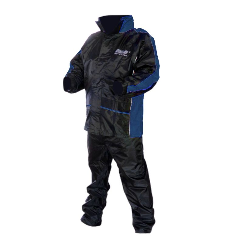 GENERICO - Traje Impermeable AXIO  de Lluvia para Moto con Capucha - COLOR AZUL - L