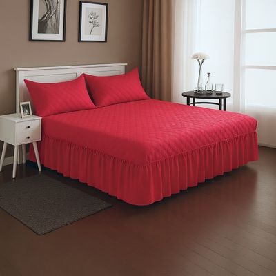 Imagen 2 del producto Faldón Cama Doble Acolchado Plaza y Media + 1 Funda