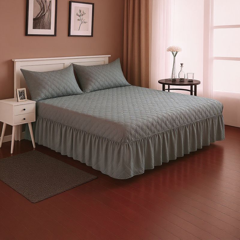 ARMONIA - Faldón Cama Doble Plaza y Media con 1 Funda Colores