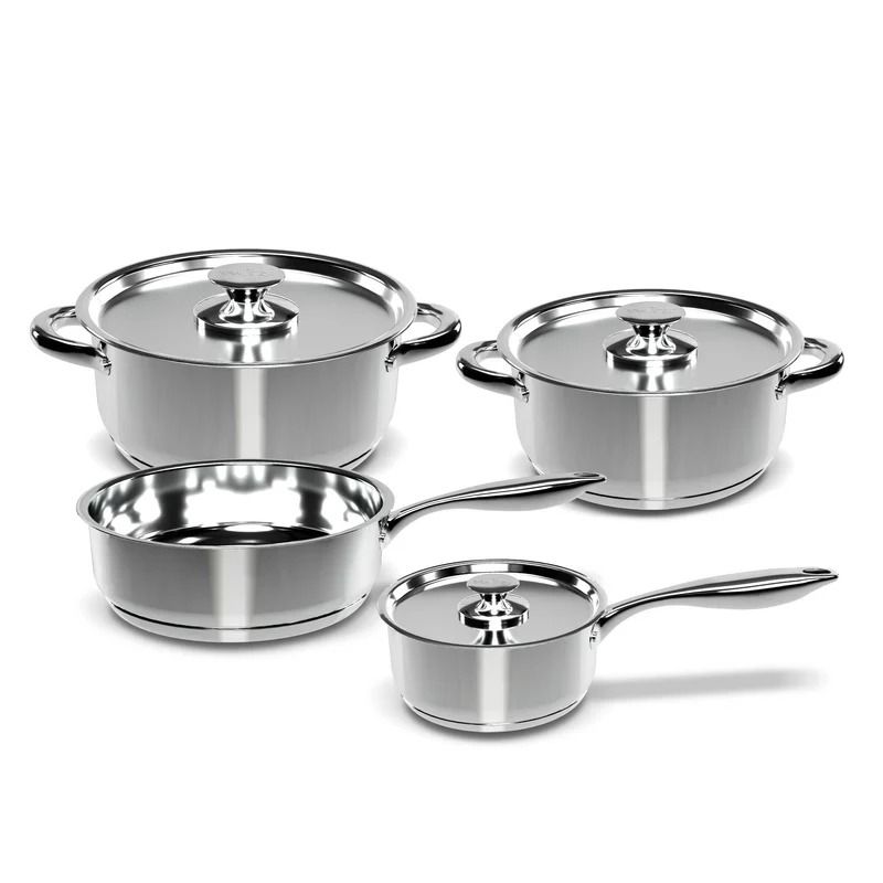 WENS - Batería de Cocina 7 Piezas Acero Inoxidable 450-7SS