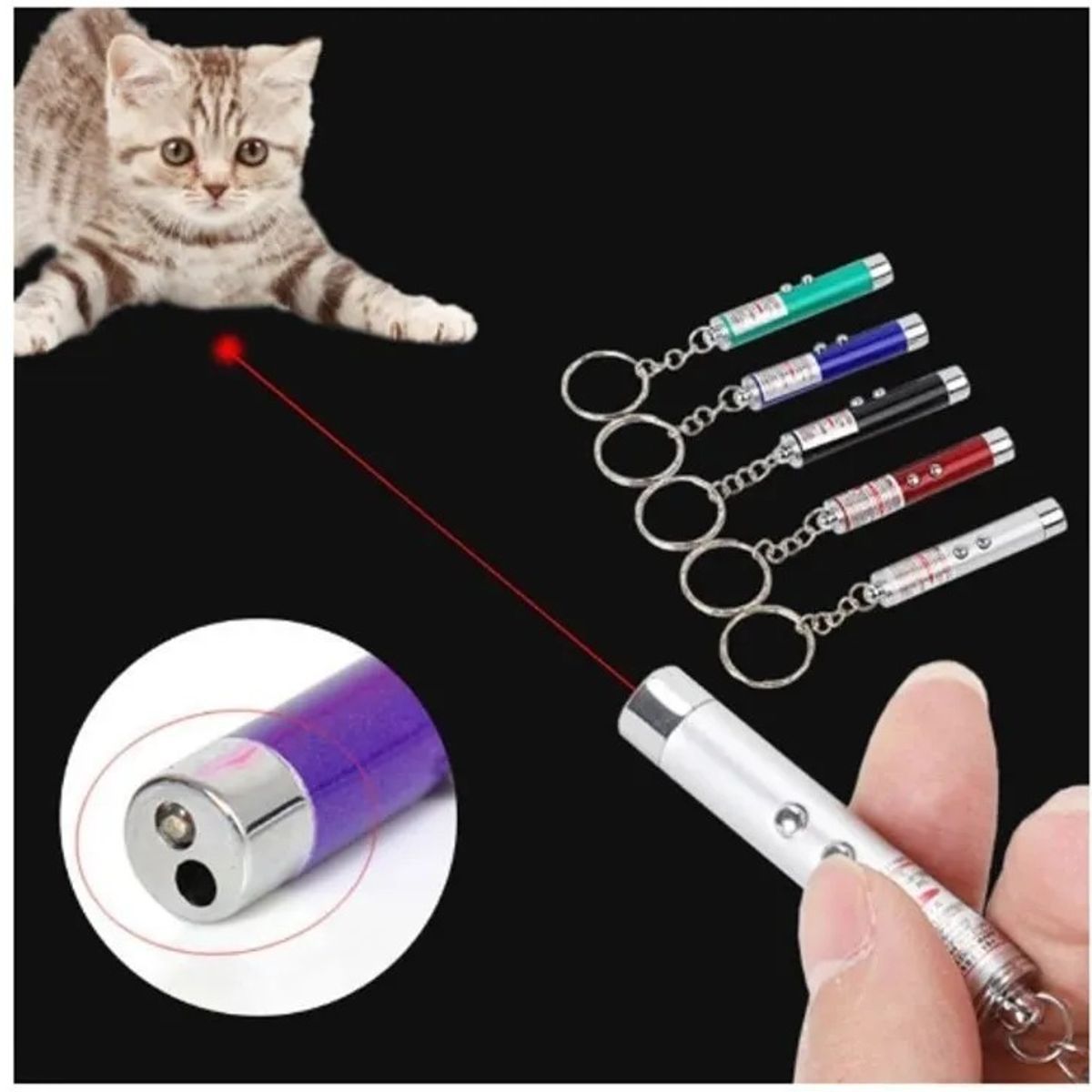 GENERICO - Llavero Puntero Láser Linterna 2 En 1