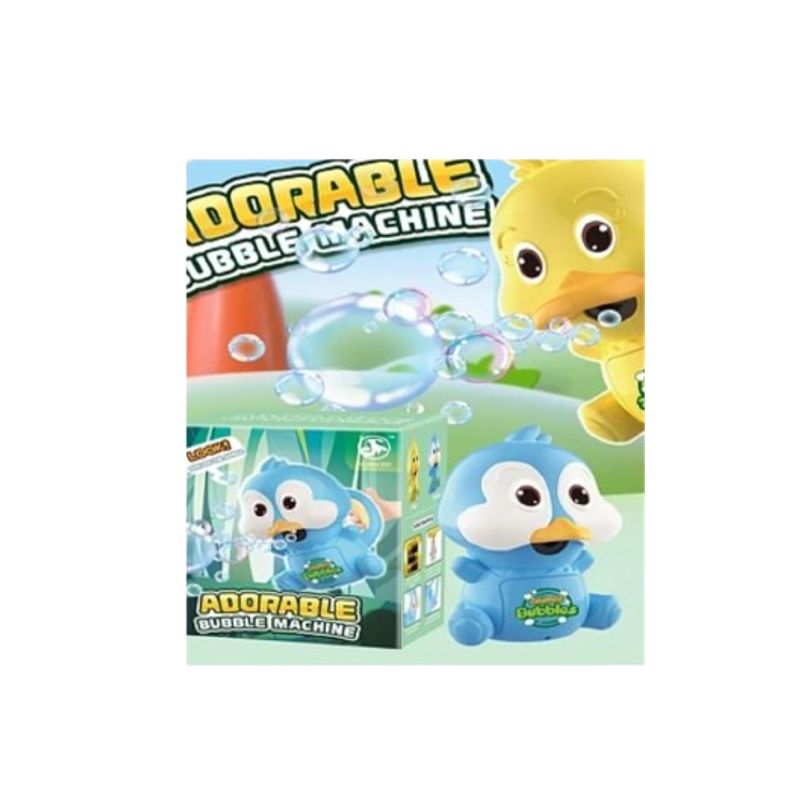 GENERICO - Maquina burbuja pinguino solo celeste + pilas