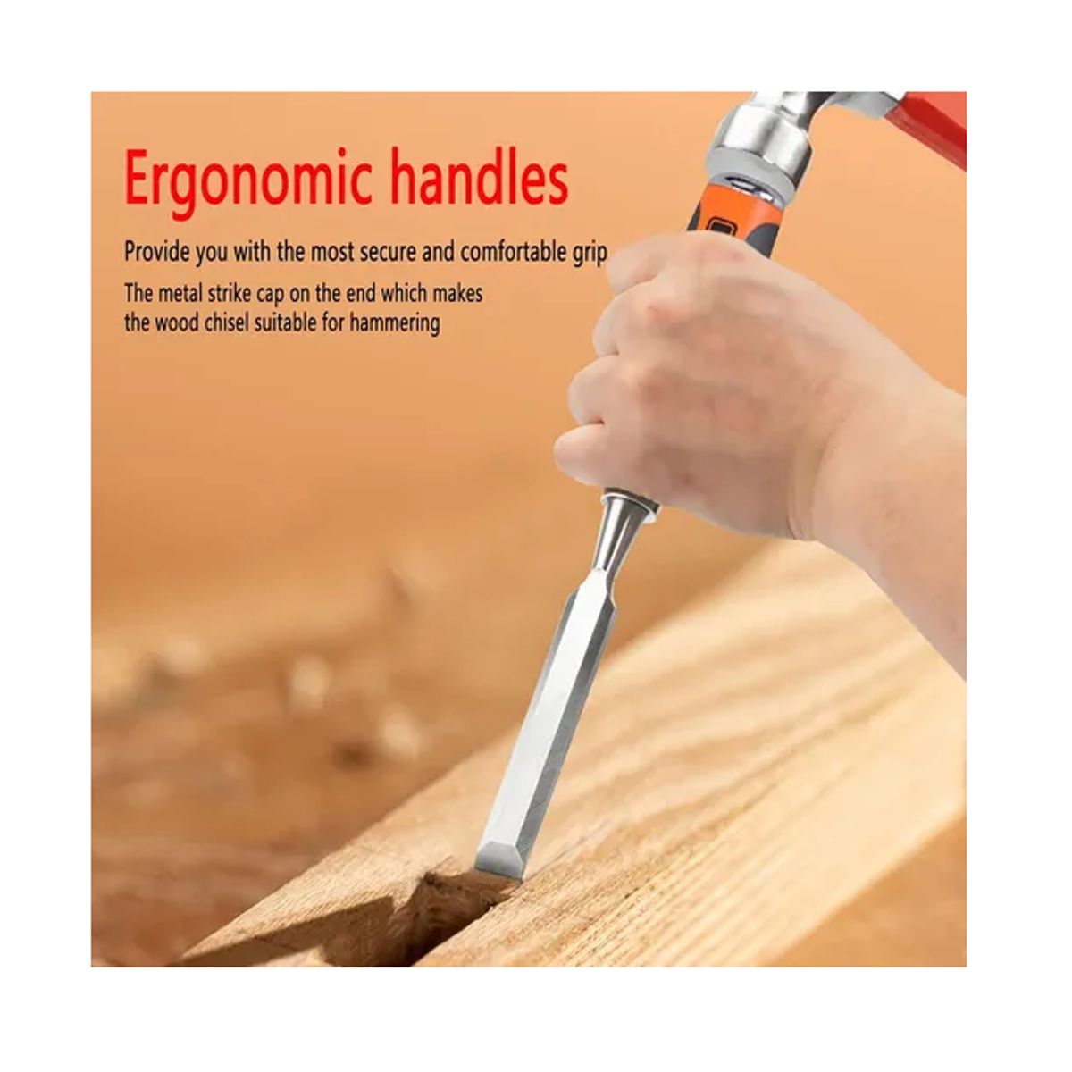GENERICO - Formón Para Madera Cincel Mango Ergonómico 38 10mm