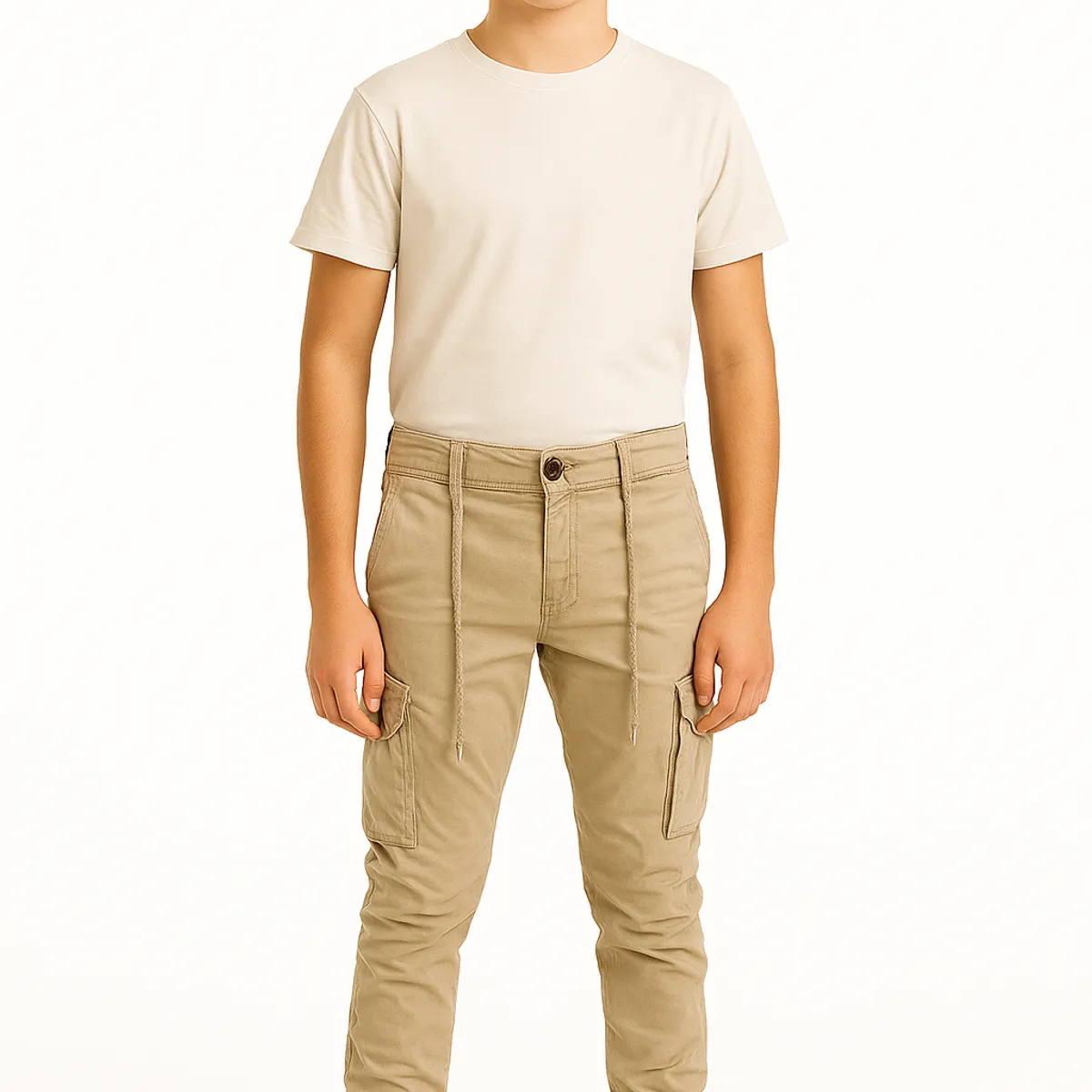 KIBOU - Pantalón Jogger Cargo Juvenil Tela Premium Slim Fit Urbano