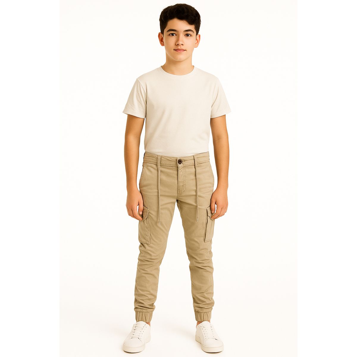KIBOU - Pantalón Jogger Cargo Juvenil Tela Premium Slim Fit Urbano
