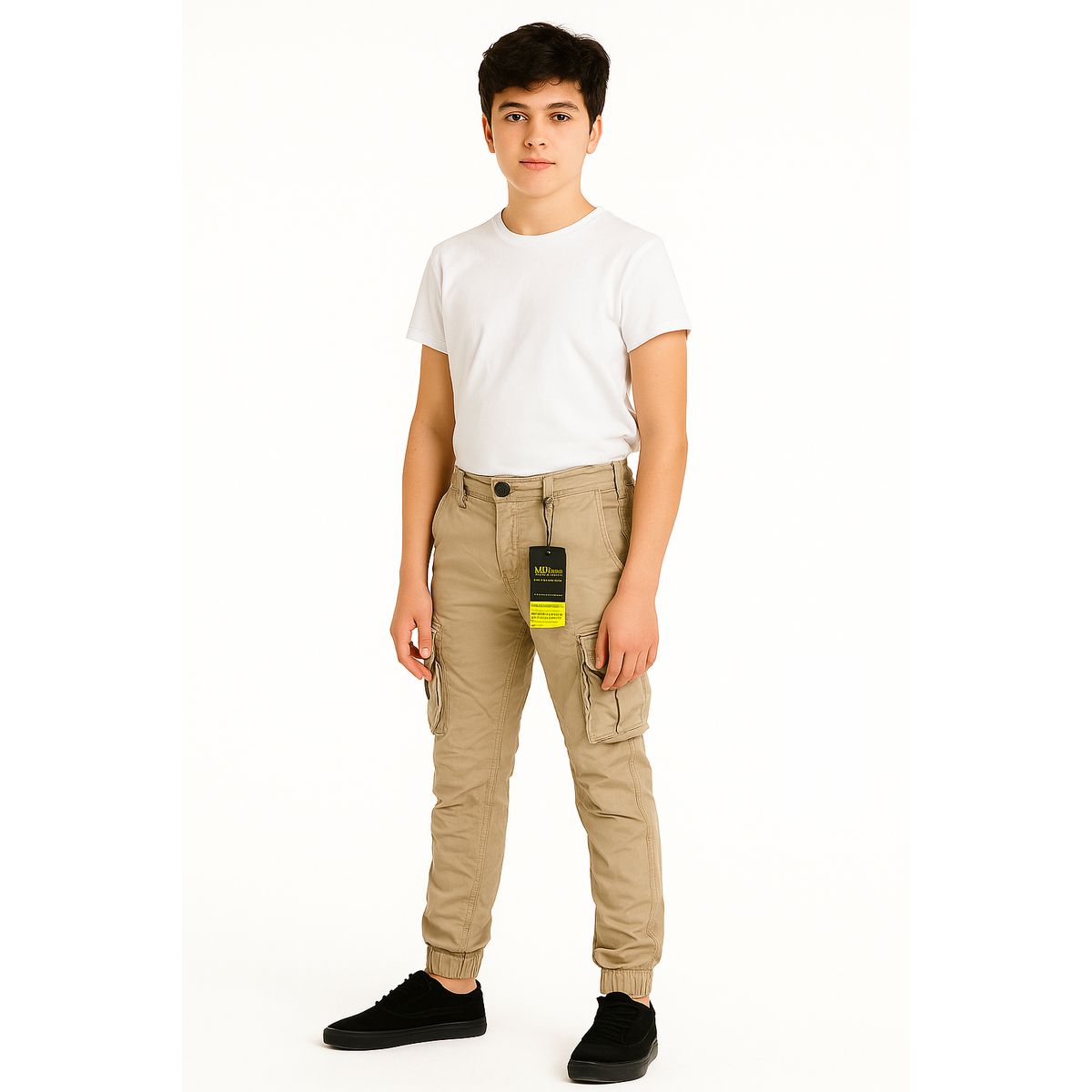 KIBOU - Pantalón Jogger Cargo Juvenil Tela Premium Slim Fit Urbano