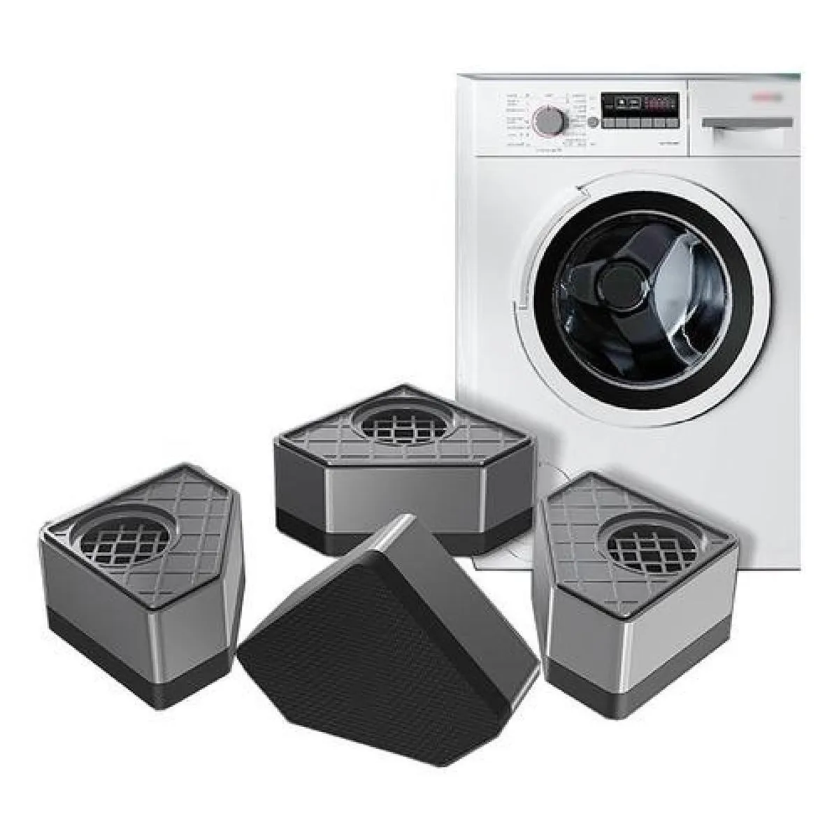 GENERICO - Bases Niveladores Patas Lavadora Refrigerador Anti Vibración - Negro
