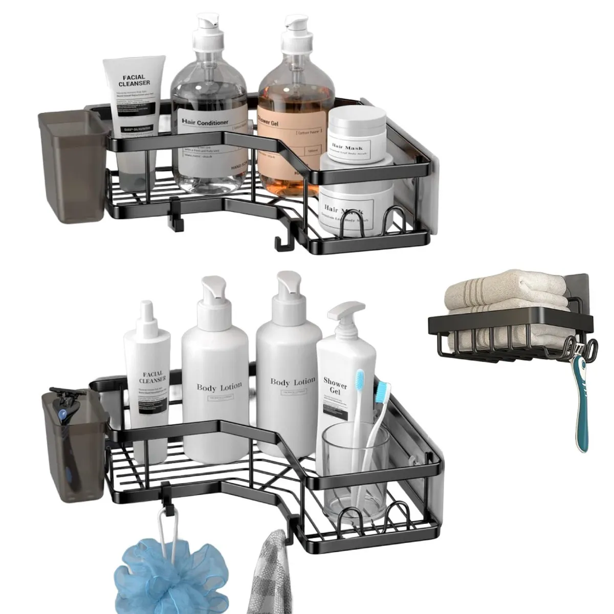 CASATUA - Organizador De Ducha Repisa Baño + Jabonera Set 3 Inoxidable