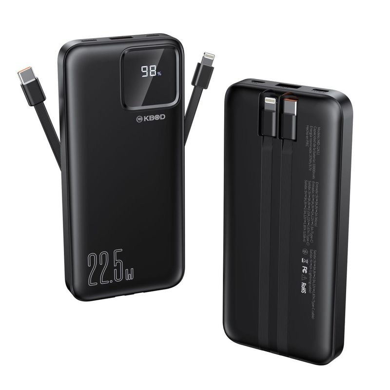 KBOD - Batería Externa Power Bank 10000mah Kbod Md-12411 Negro