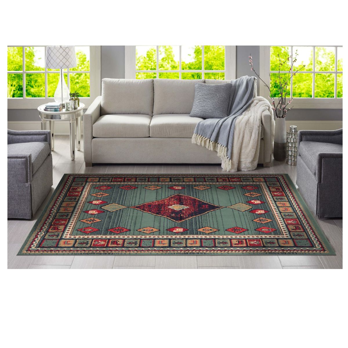 CANNON - Alfombra Zinnia Verde 133x180