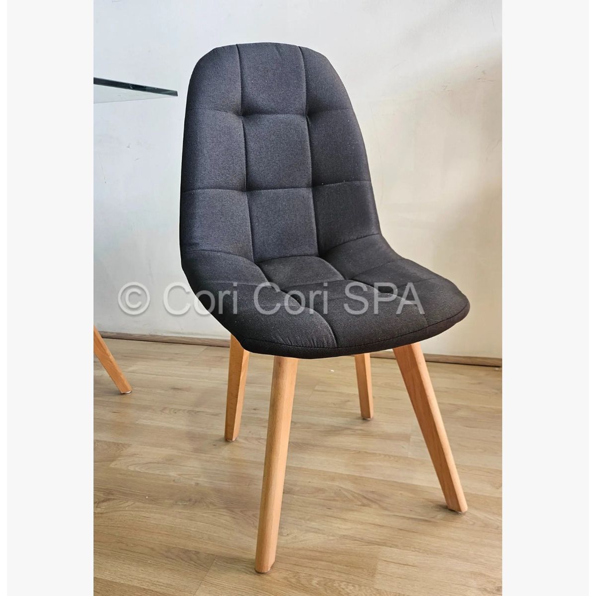 CORI CORI - Silla Capitonne Lino Negro