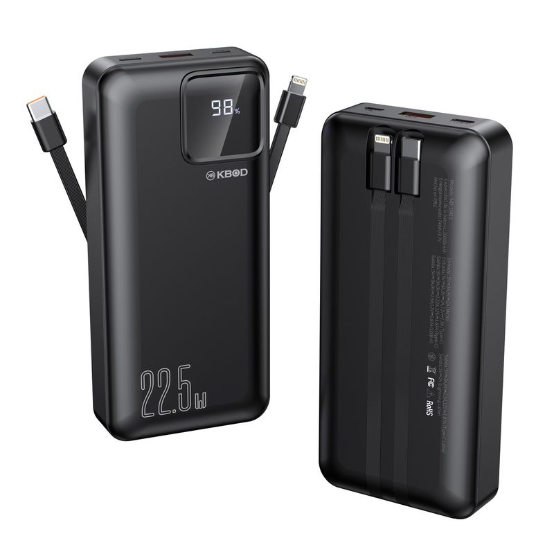 KBOD - Batería Power Bank 20000mah Kbod Md-12412 Panel Digital Negro