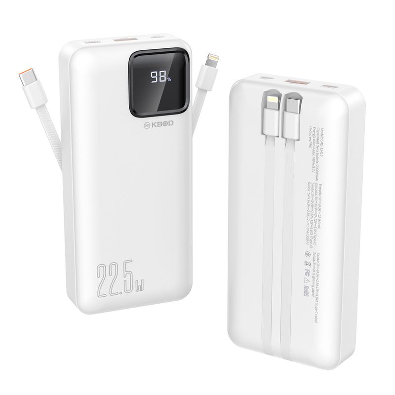 KBOD - Batería Power Bank 20000mah Kbod Md-12412 Panel Digital Blanco
