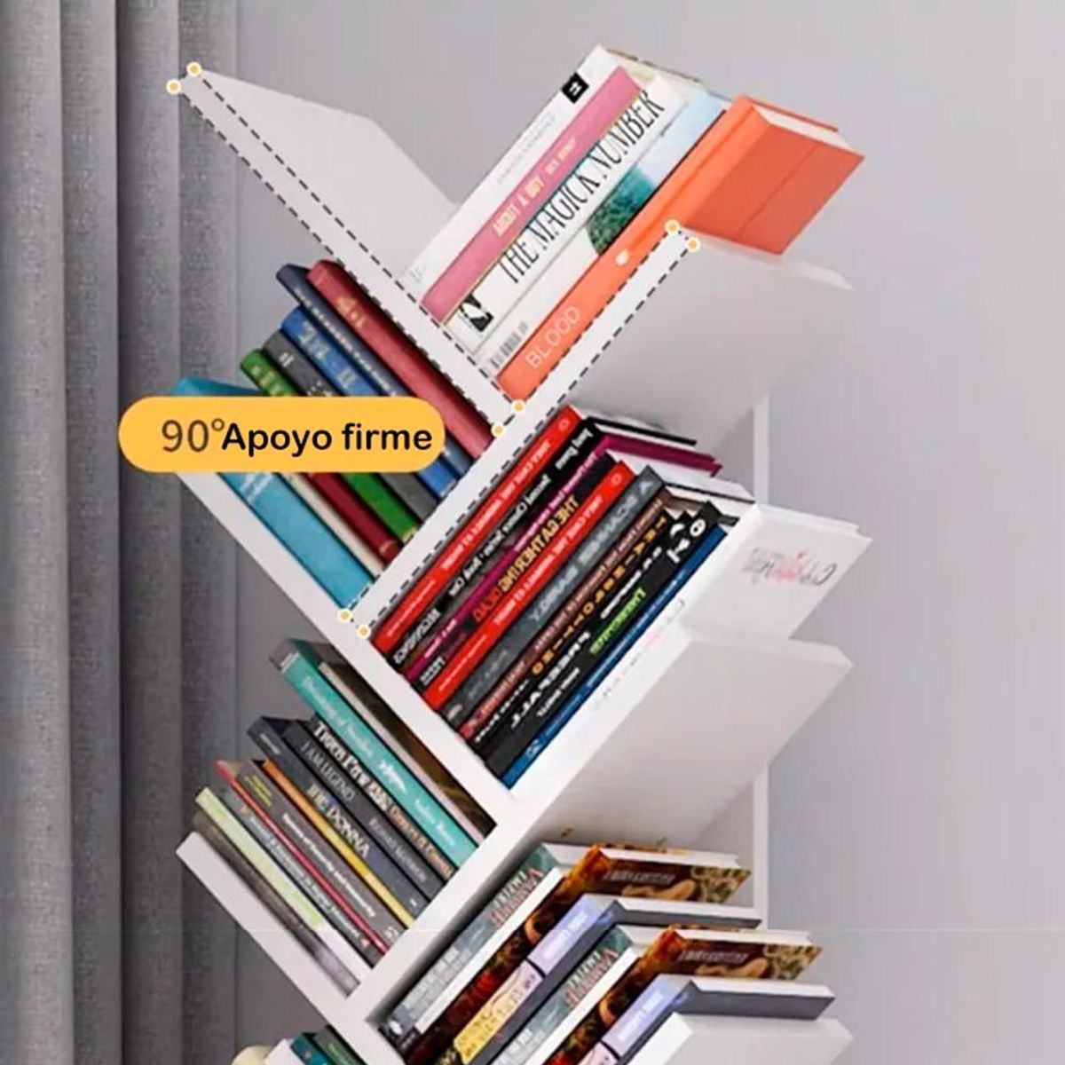 DETODOYMAS - Librero en forma de arbol 12 niveles 80cm Chic Home - Blanco