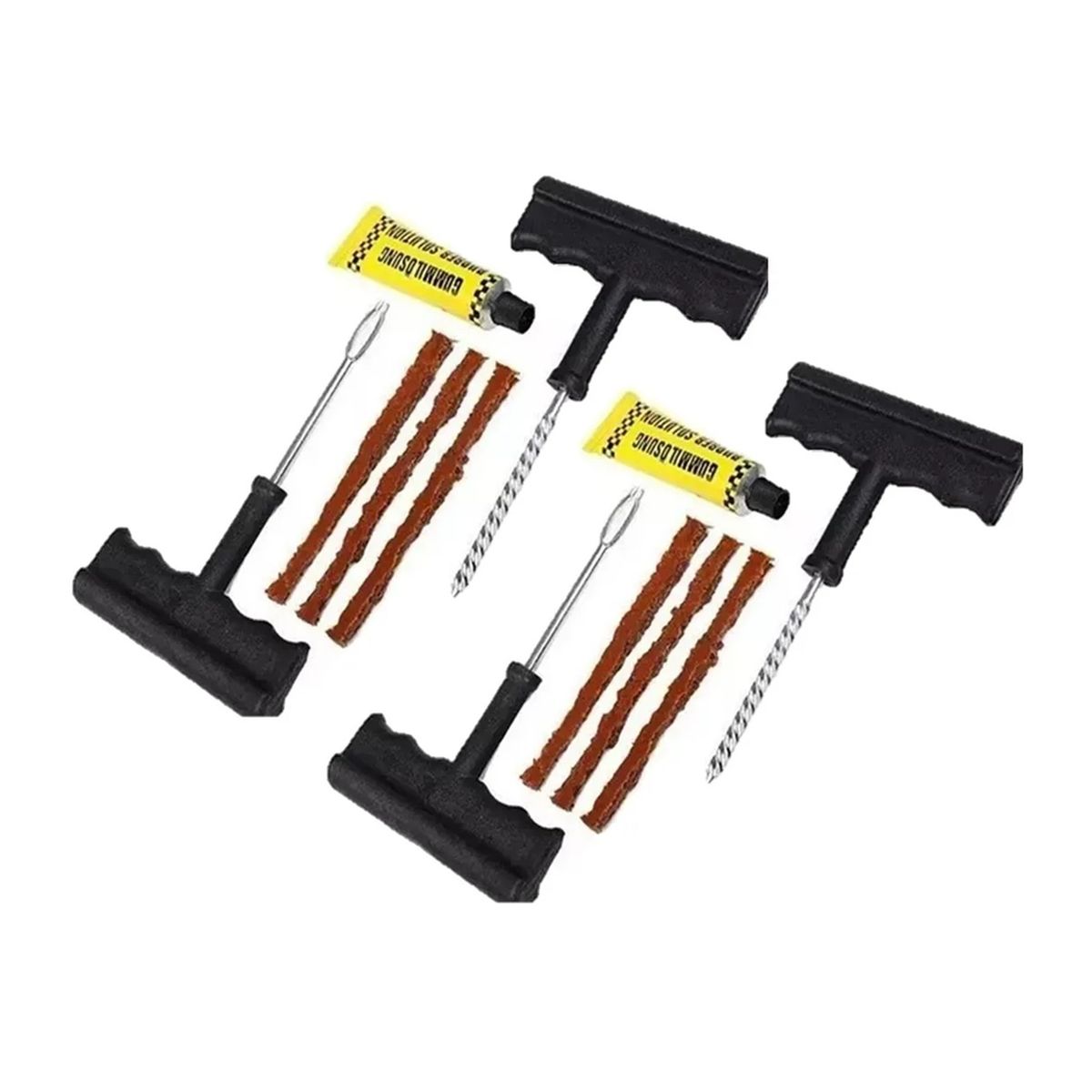GENERICO - X2 Kit Reparacion Pinchazos Llanta Neumático Automovil Moto