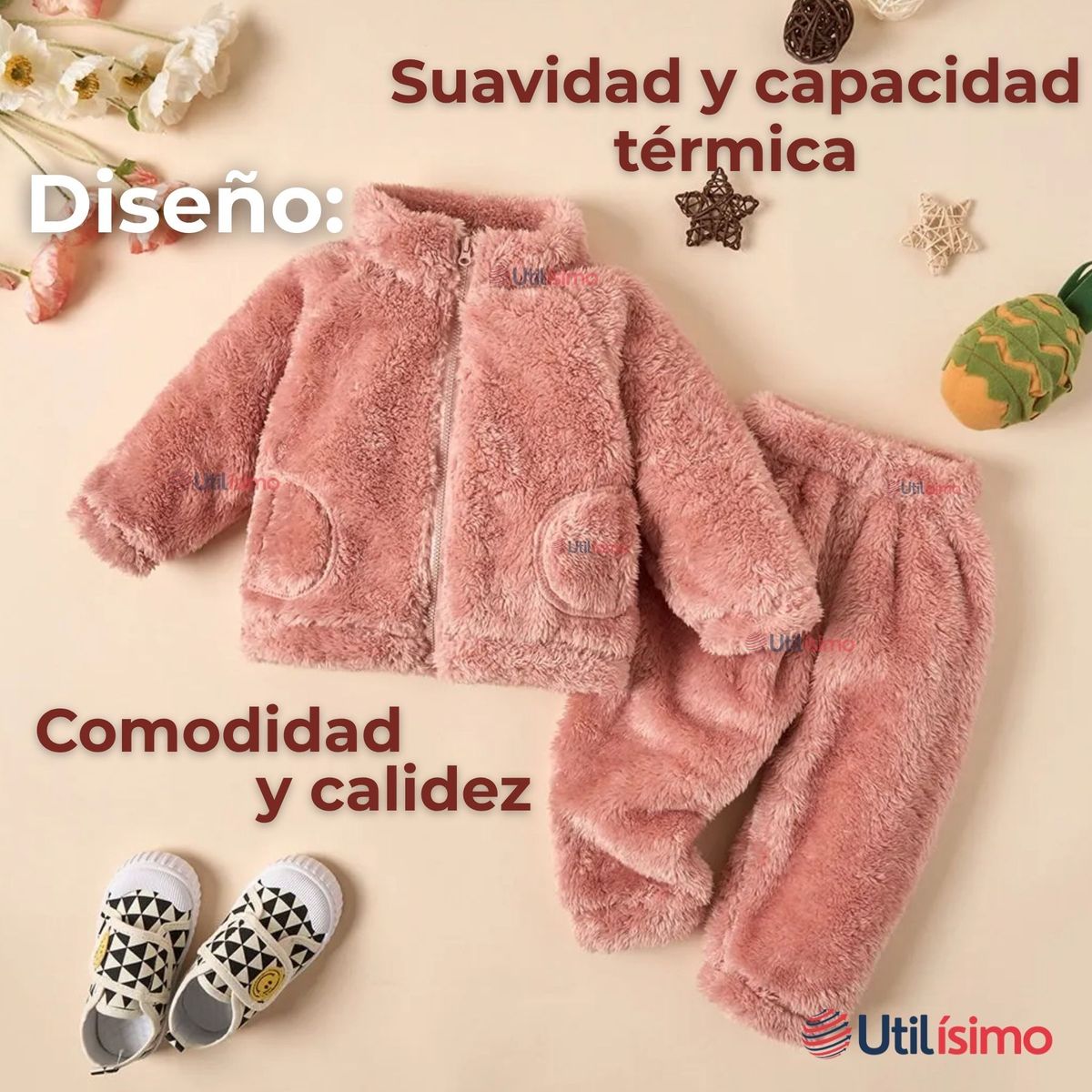 JUMP KIDS - Conjunto Frizado Polar 2 Piezas Niña Rosado