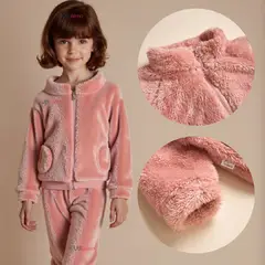 JUMP KIDS - Conjunto Frizado Polar 2 Piezas Niña Rosado