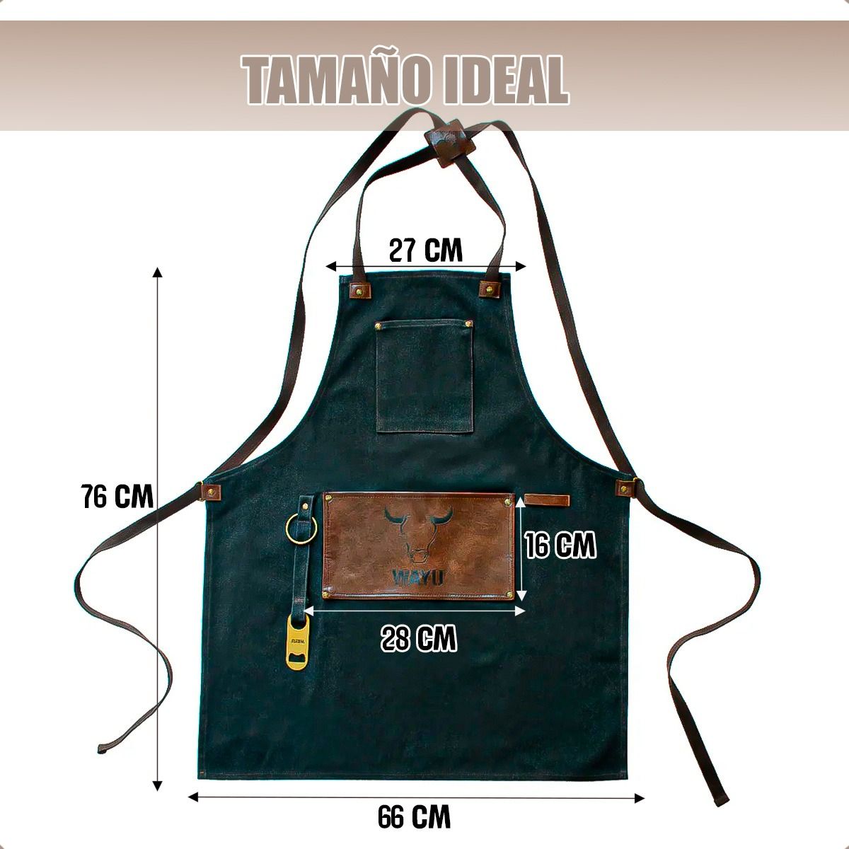 WAYU - Delantal Parrillero Wayu Pecheras De Cocina Mandiles Cocina