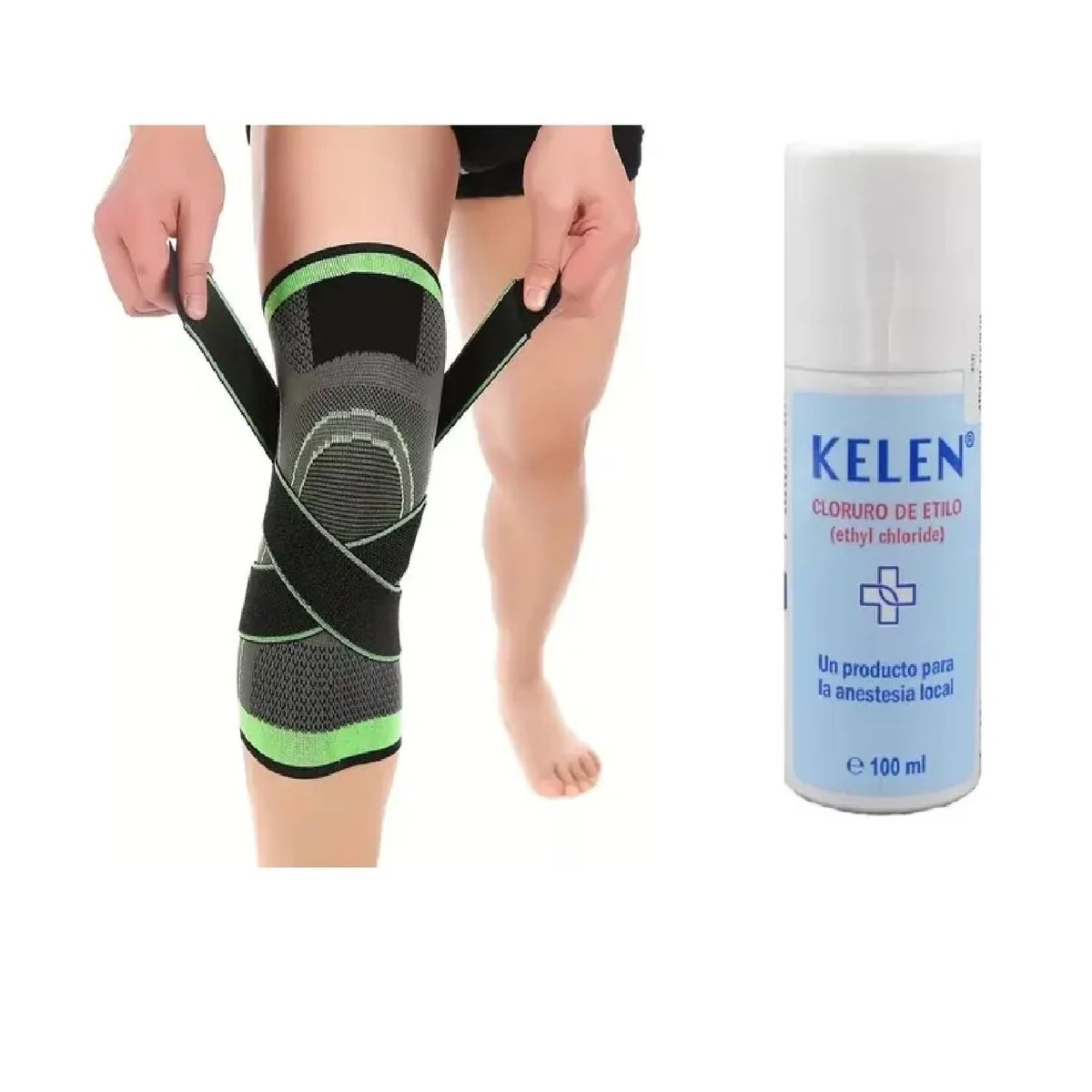 GENERICO - Rodillera Con Velcro Ajustable + Anestesia Local Spray 100ml