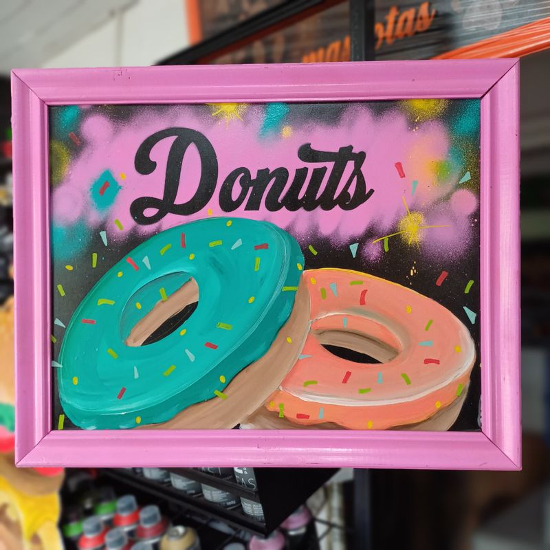 GENERICO - Cuadro Pop Art Donas Arte Moderno Vibrante para Espacios con Estilo