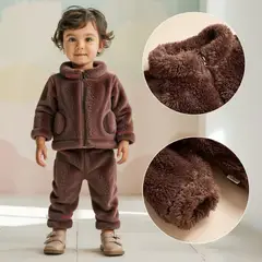 JUMP KIDS - Conjunto Frizado Polar 2 Piezas Niño Marron