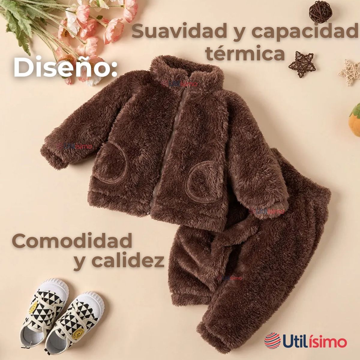 JUMP KIDS - Conjunto Frizado Polar 2 Piezas Niño Marron