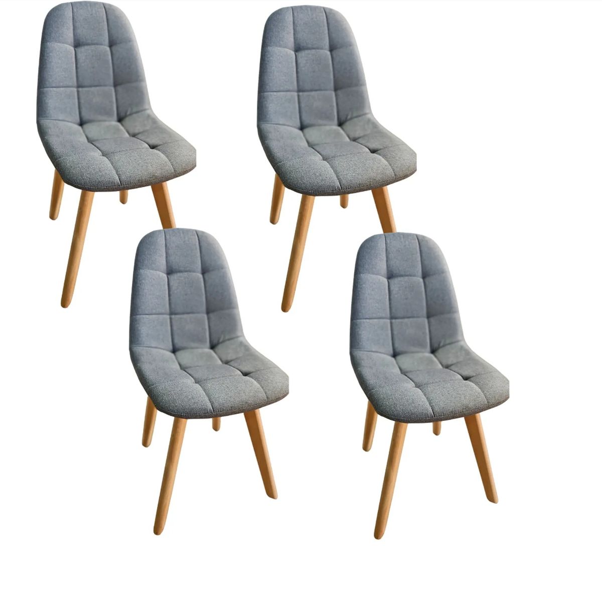 CORI CORI - Pack 4 Sillas Capitonne Lino Gris