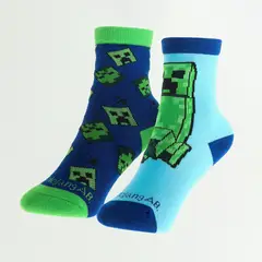 MINECRAFT - Pack Calcetines Niño Creeper Zombie Y Pato Celeste