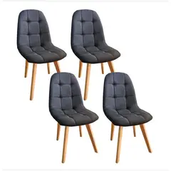 CORI CORI - Pack 4 Sillas Capitonne Lino Negro
