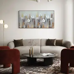 DEKAM DISEÑO - CUADRO FLORES DORADAS 140X70 CMS