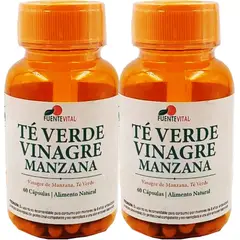 FUENTEVITAL - 2 PACK TE VERDE + VINAGRE DE MANZANA 60 CAPSULAS VEGETALES - 320 MG