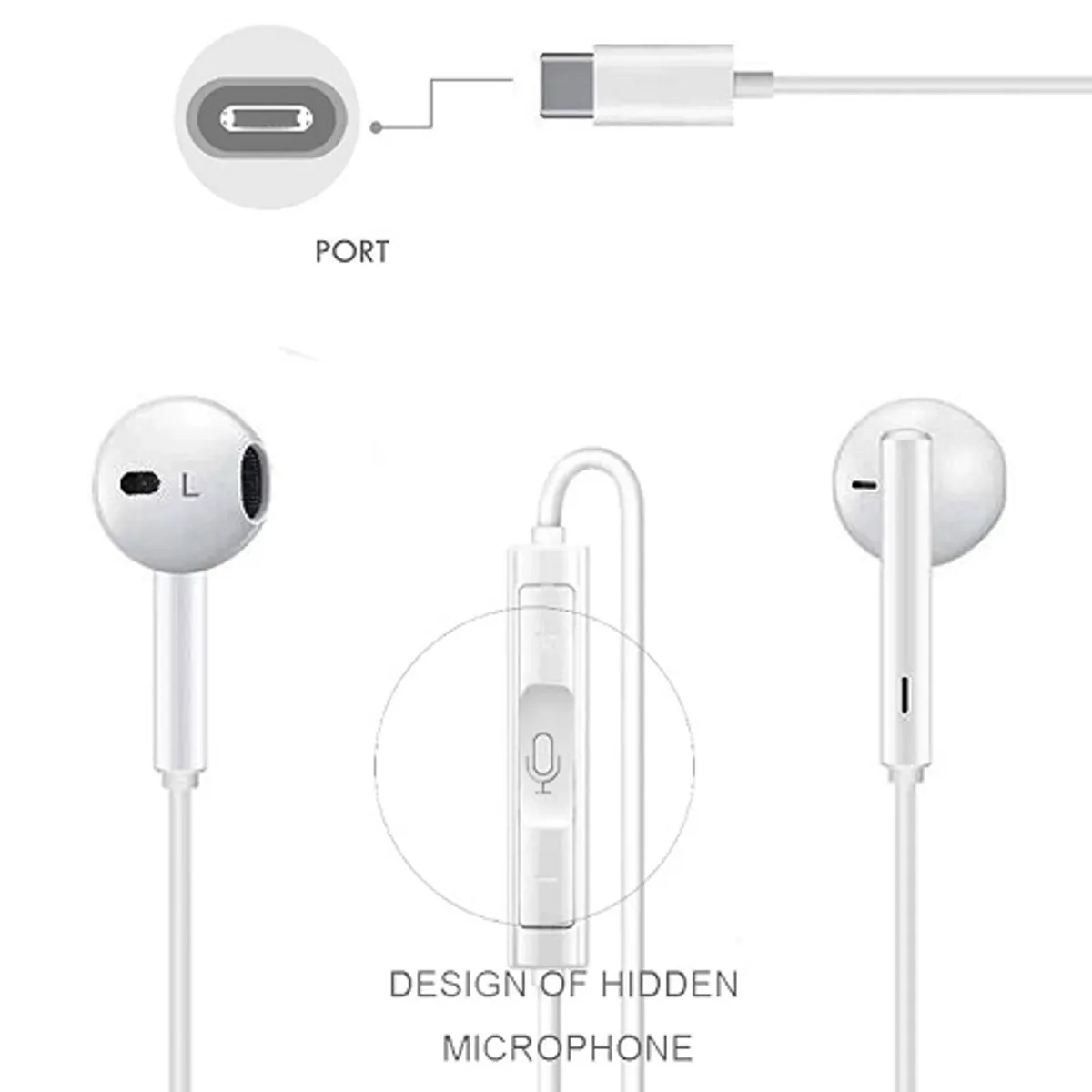 GENERICO - Audífonos Con Cable y Microfono Entrada Tipo C Compatible
