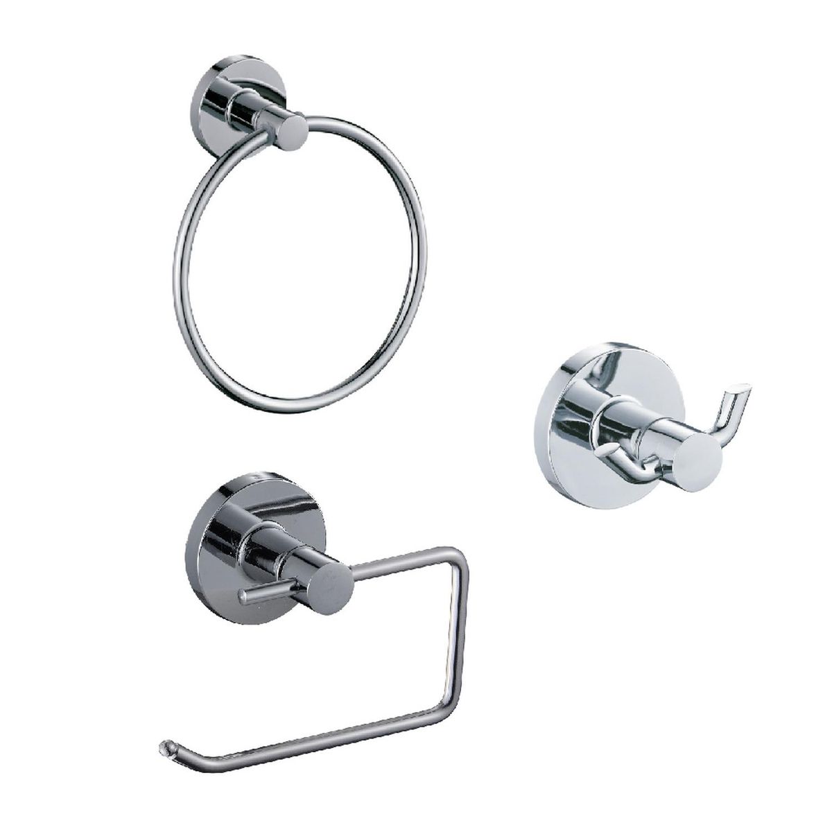 FANALOZA - Kit Accesorios De Baño 3 Piezas Cromadas Fanaloza