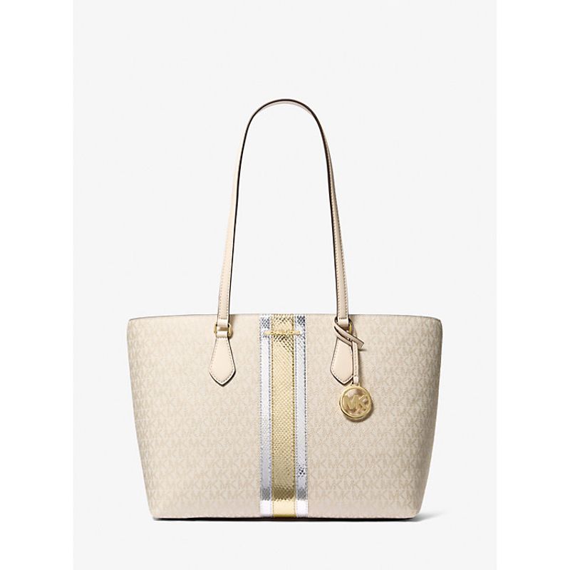 MICHAEL KORS - Cartera de mano Michael Kors Sheila grande Color Vainilla metalico
