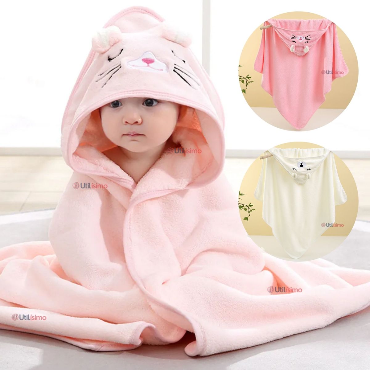 JUMP KIDS - Toalla para Bebé Con Capucha Animales Surtidos Niña