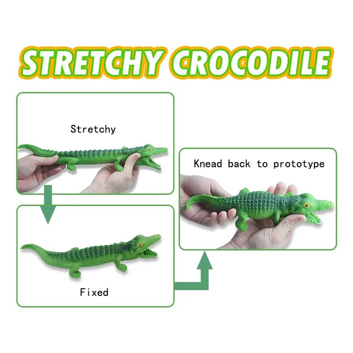 GENERICO - Squishy De Arena De Cocodrilo Realista Juguete Antiestres