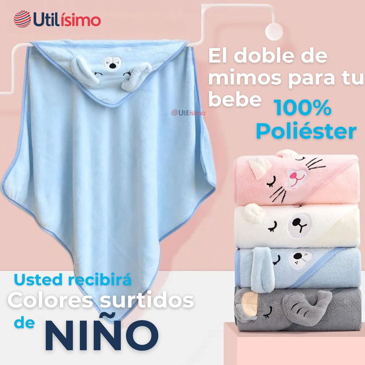 JUMP KIDS - Toalla para Bebé Con Capucha Animales Surtido Niño