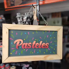 GENERICO - Cartel Arte Pasteles Atrae Miradas con Letras Volumétricas Únicas