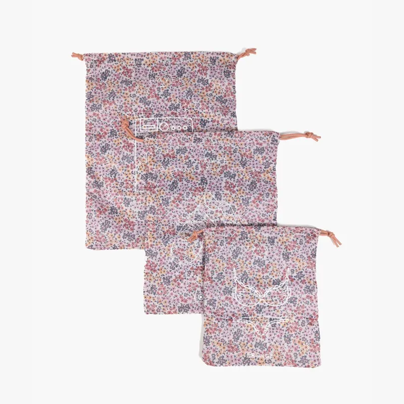 LOUNGE - Set Bolsas Mujer Flores Rosado