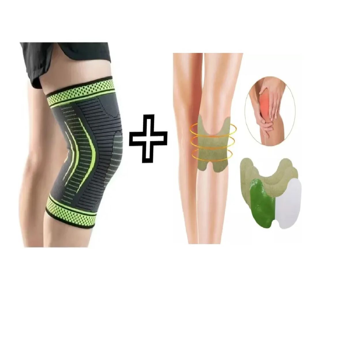 GENERICO - Rodilla Sin Dolor Combo Rodillera + Parche Alivio Rodilla