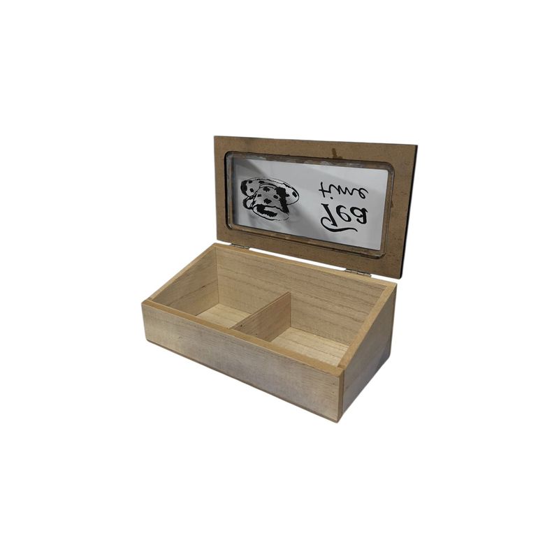GENERICO - Caja De Té Mediana De Madera 2 Espacios Inclinada