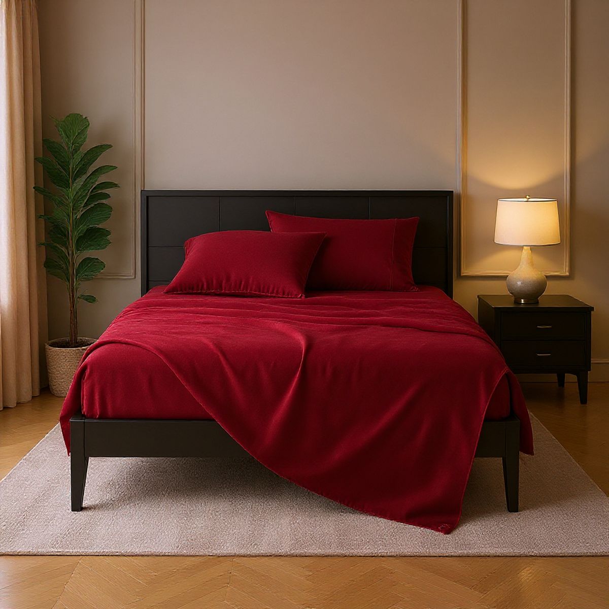 ARMONIA - Set De Sábanas Lisas Plaza y Media 800 Hilos Suaves