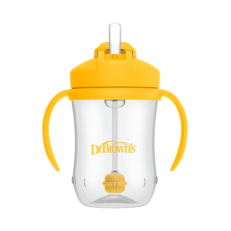 DR BROWN'S - Vaso Antiderrame con Asas 270ml 6m+ Dr Brown´s Amarillo